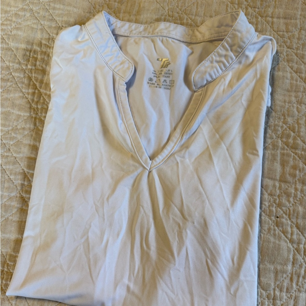 White V-Neck Golf Shirt